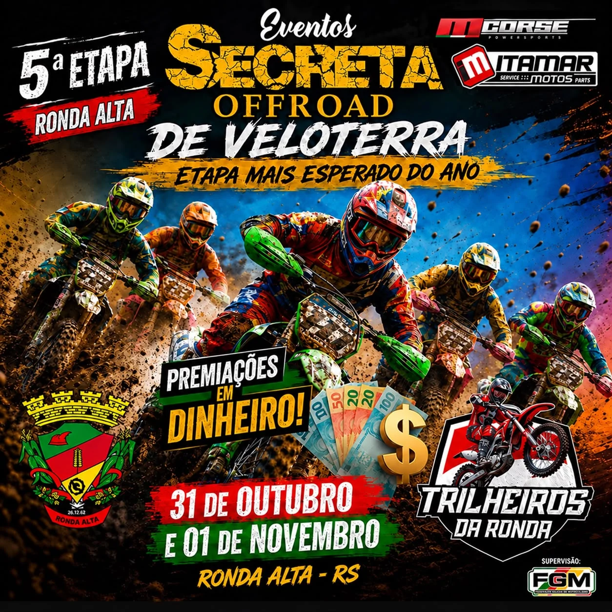 Imagem Ronda Alta recebe a 5ª etapa do Secreta Off-Road de Veloterra nos dias 31 de outubro e 1º de novembro